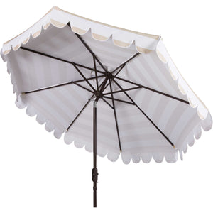 Malakai Single Scallop Push Button Tilt Umbrella Beige/White