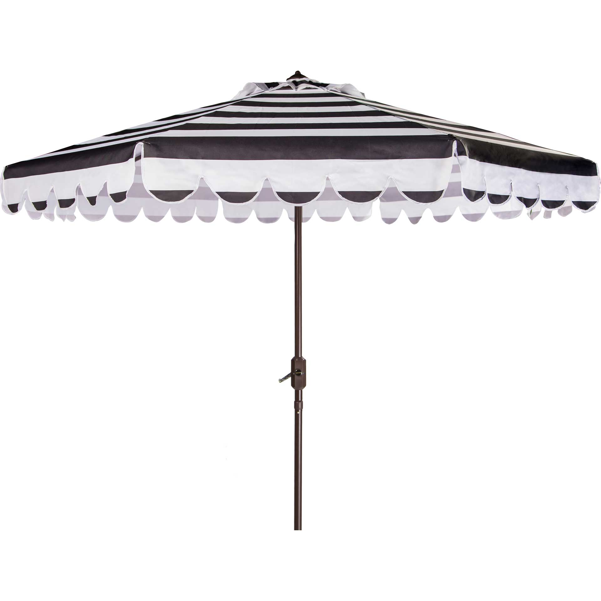 Malakai Single Scallop Push Button Tilt Umbrella Black/White
