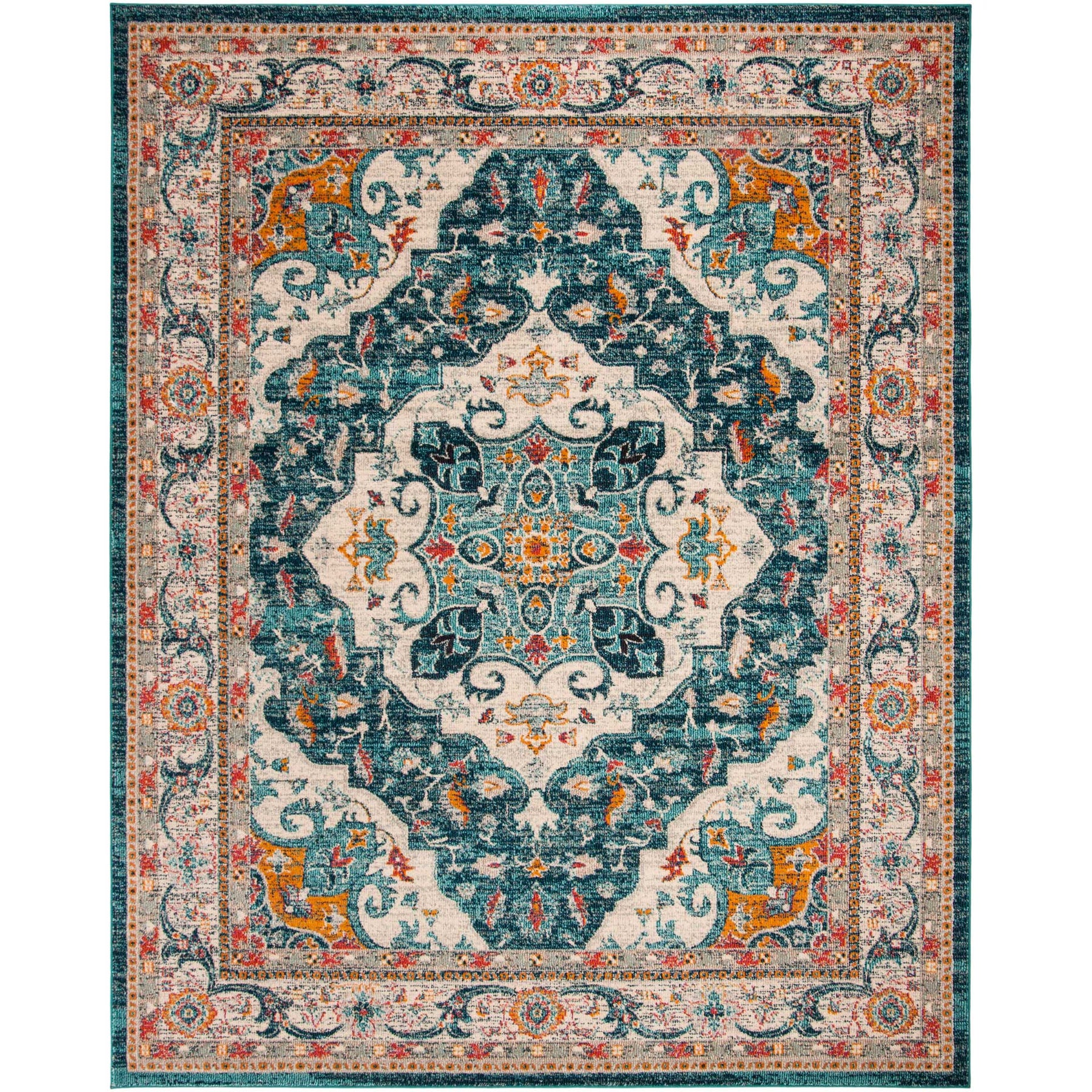 Phoenix Ivory/Blue Area Rug