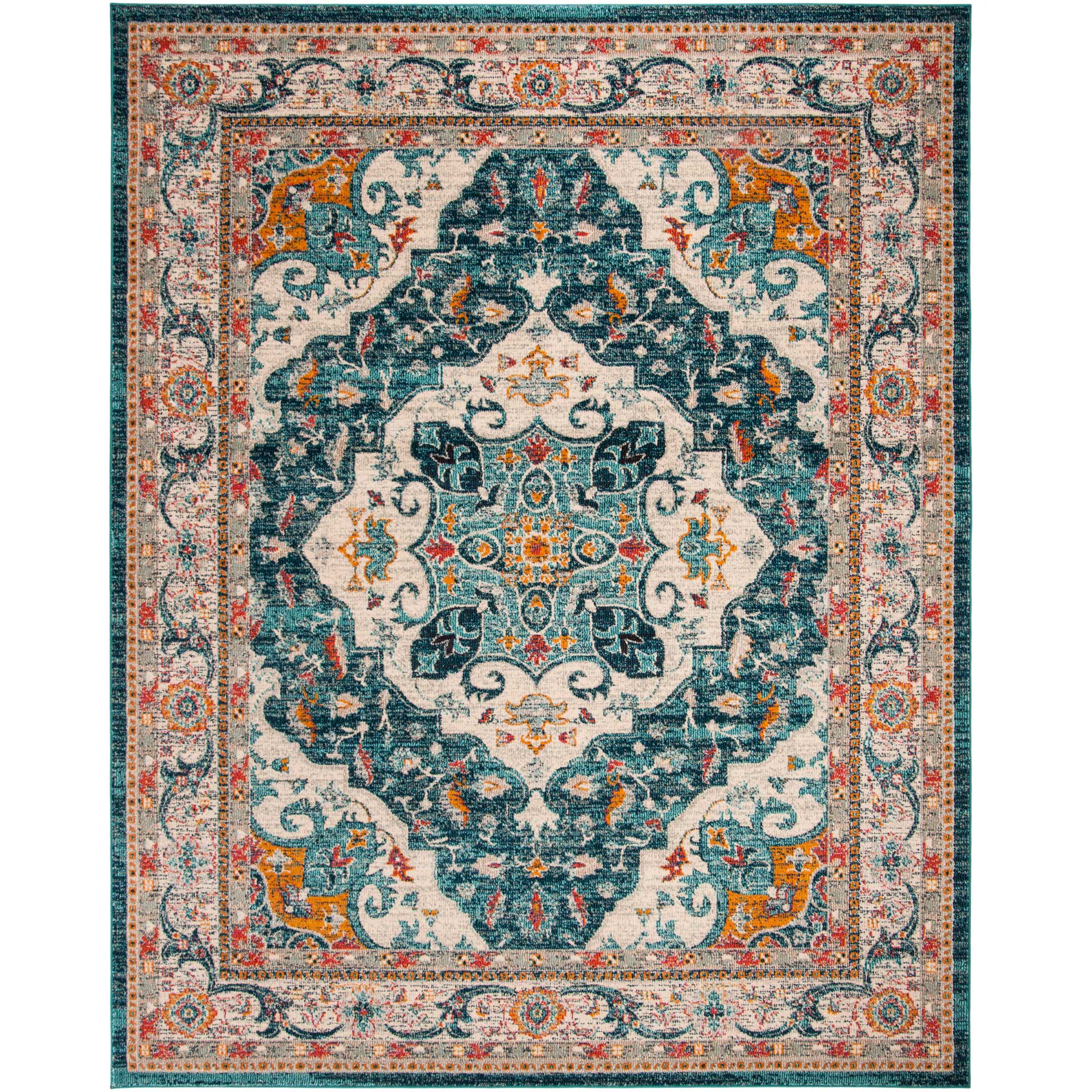 Phoenix Ivory/Blue Area Rug