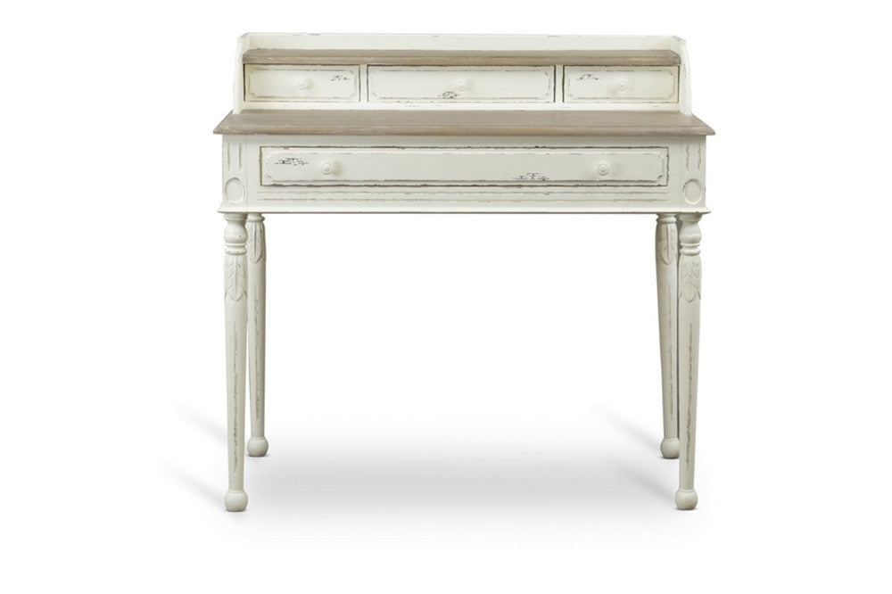 Angela French Accent Desk Distressed White