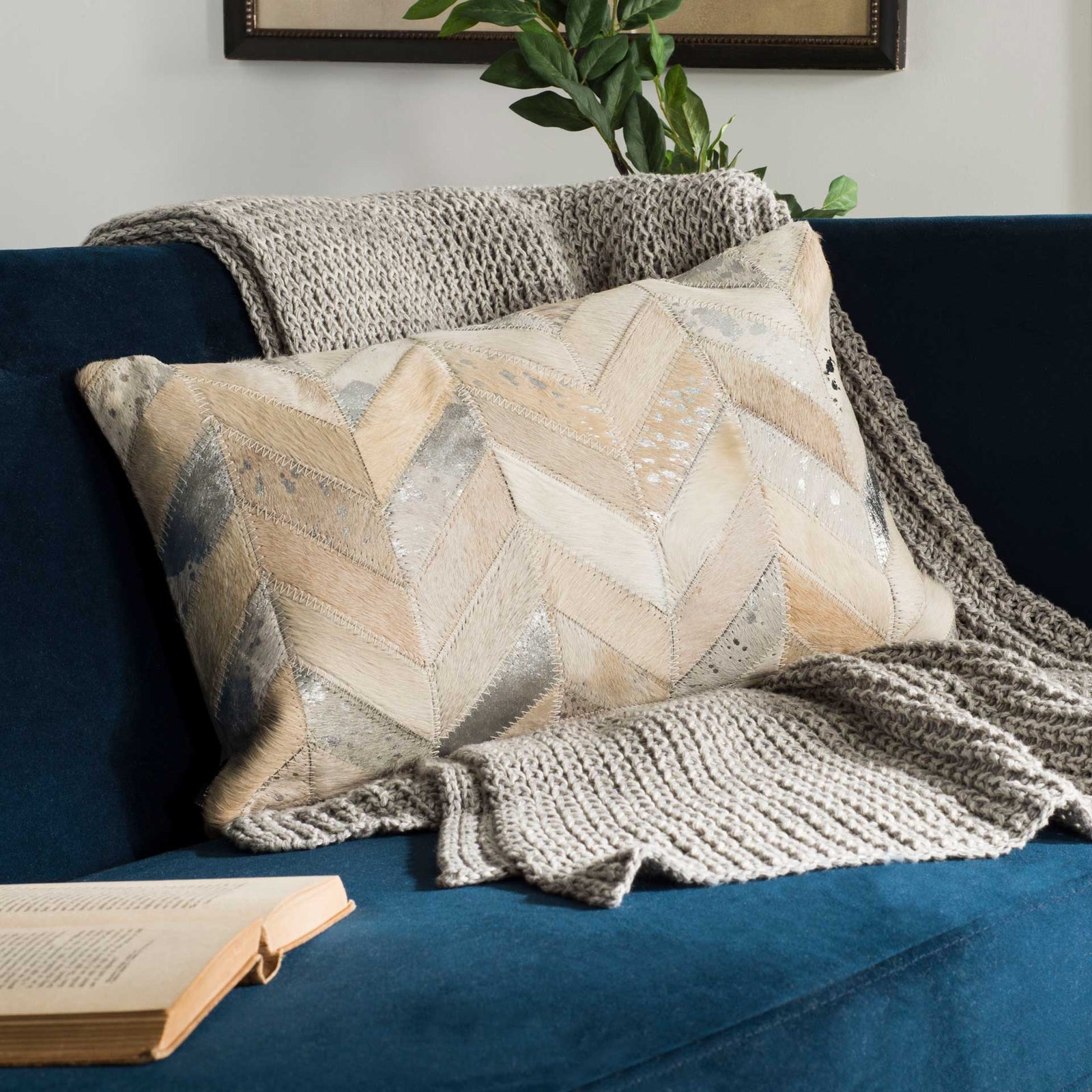 Gold cowhide pillow outlet
