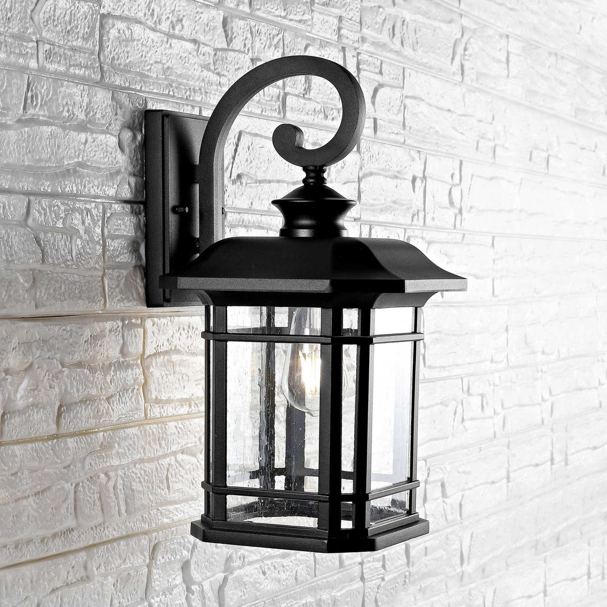 Cedric Outdoor Wall Lantern Black