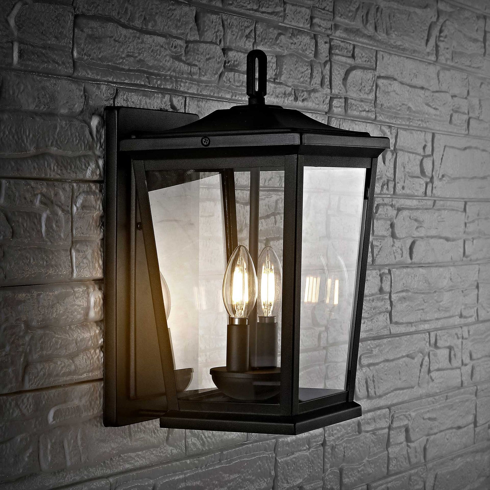 Mori Outdoor Wall Lantern Black