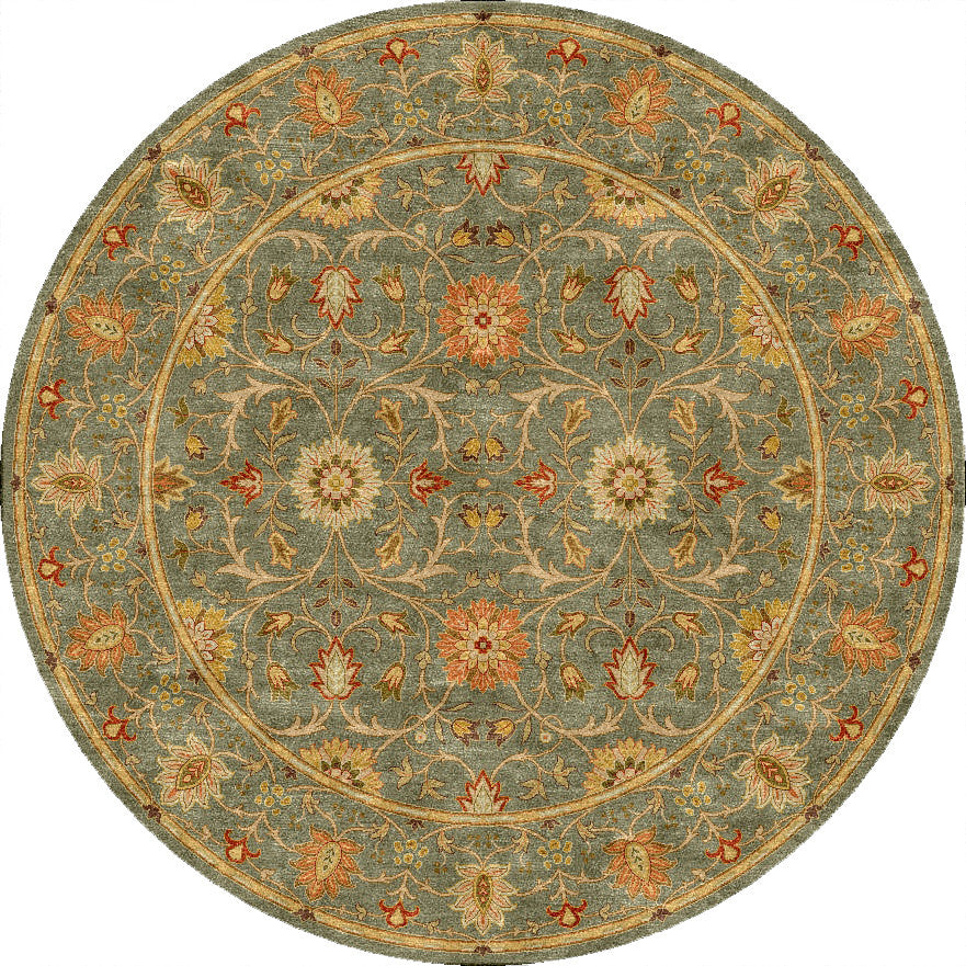 Poeme Rennes Sea Green Round Rug