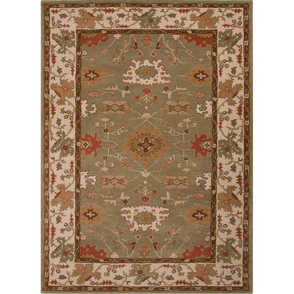 Poeme Maxine Leaf Green/Cloud White Area Rug