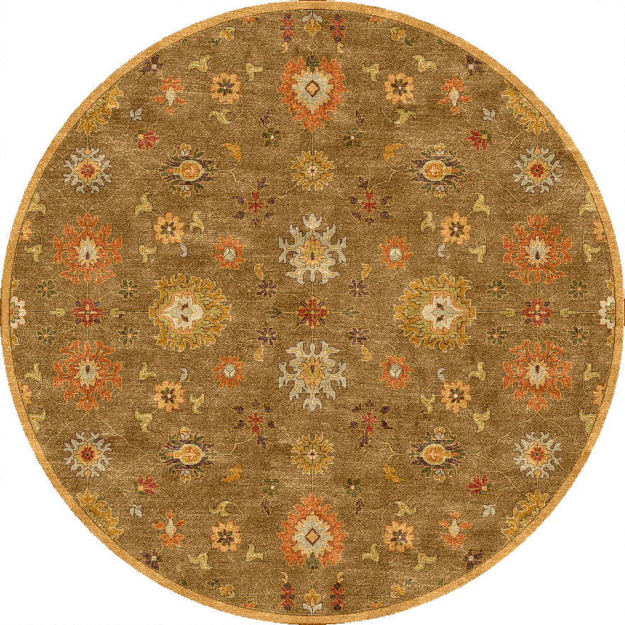 Poeme Nantes Gray Brown Round Rug