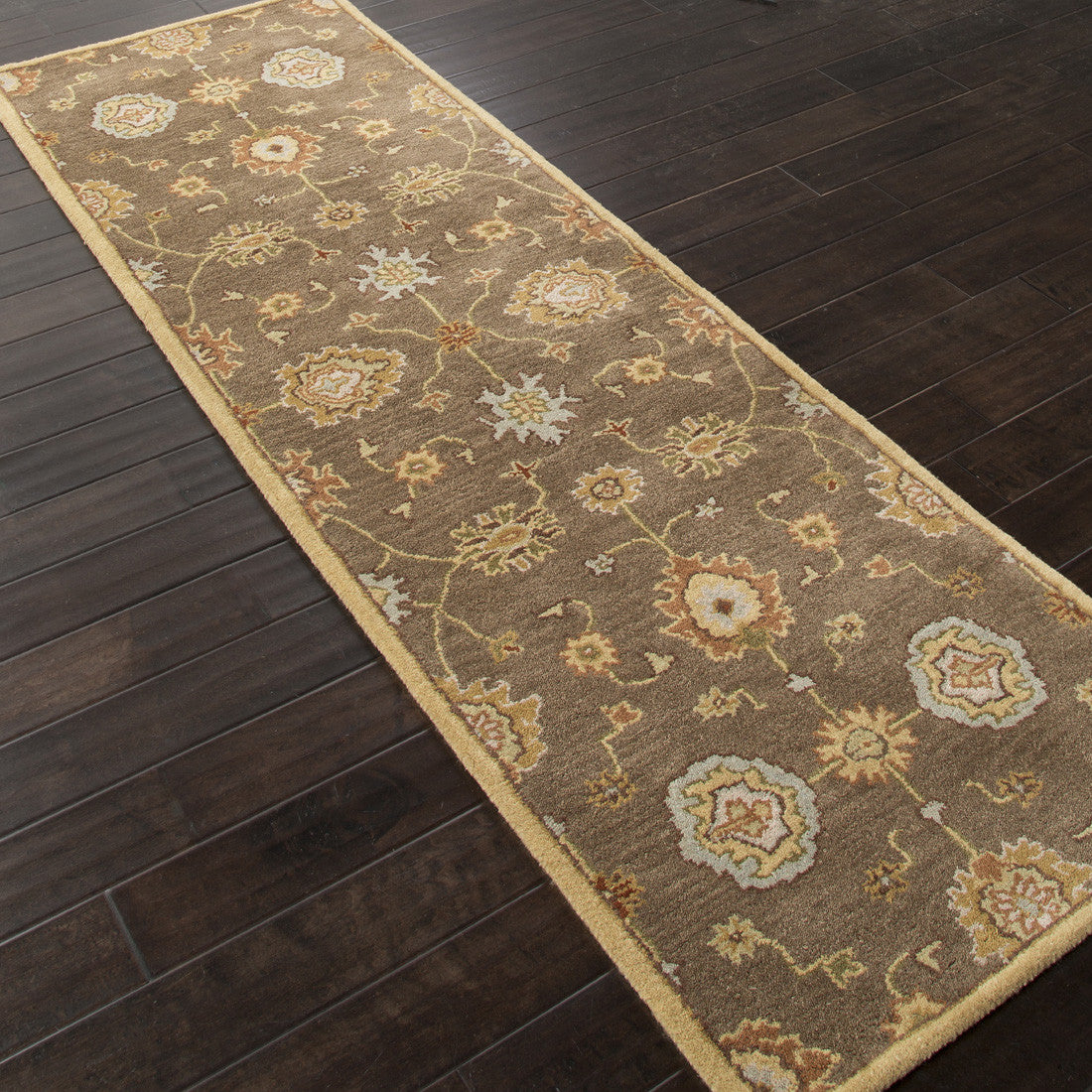 Poeme Nantes Gray Brown Runner Rug