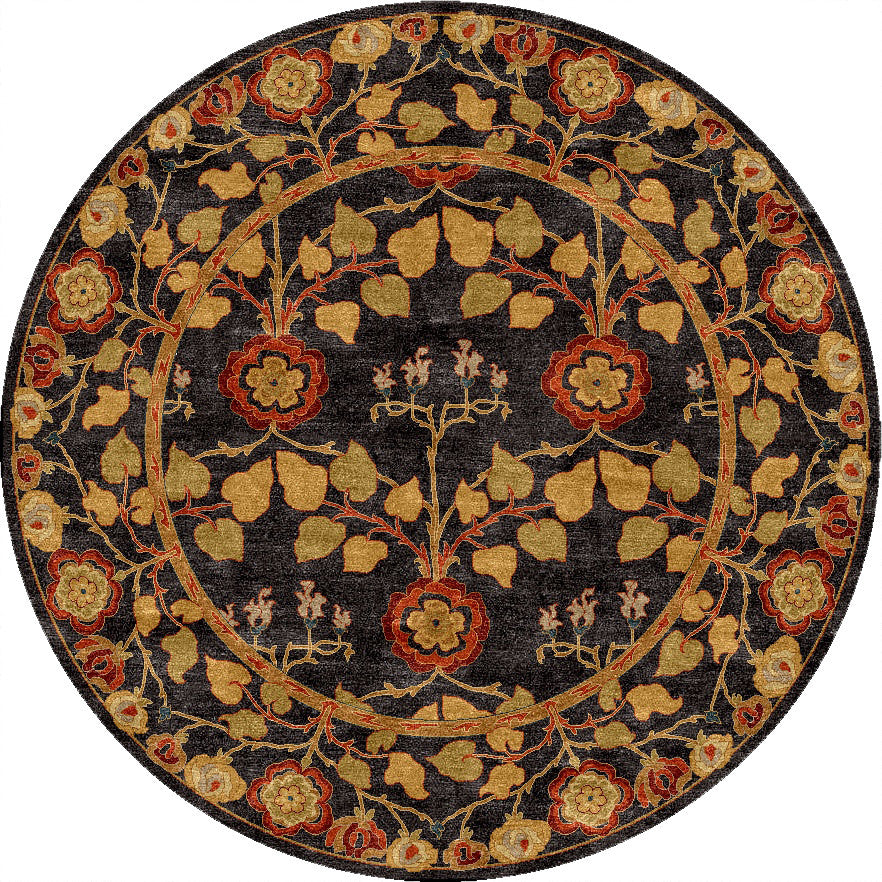Poeme Rodez Deep Charcoal Round Rug