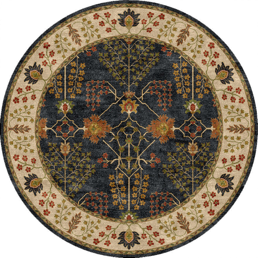 Poeme Chambery Indigo/Dark Ivory Round Rug
