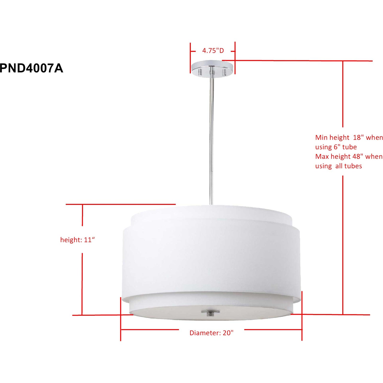 Pihu 3 Light Adjustable Pendant White