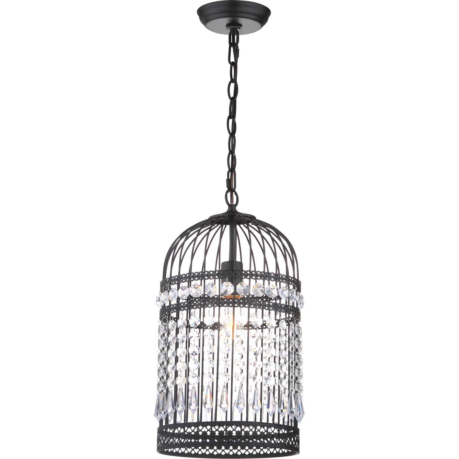 Eliana Bird Cage Adjustable Pendant Black