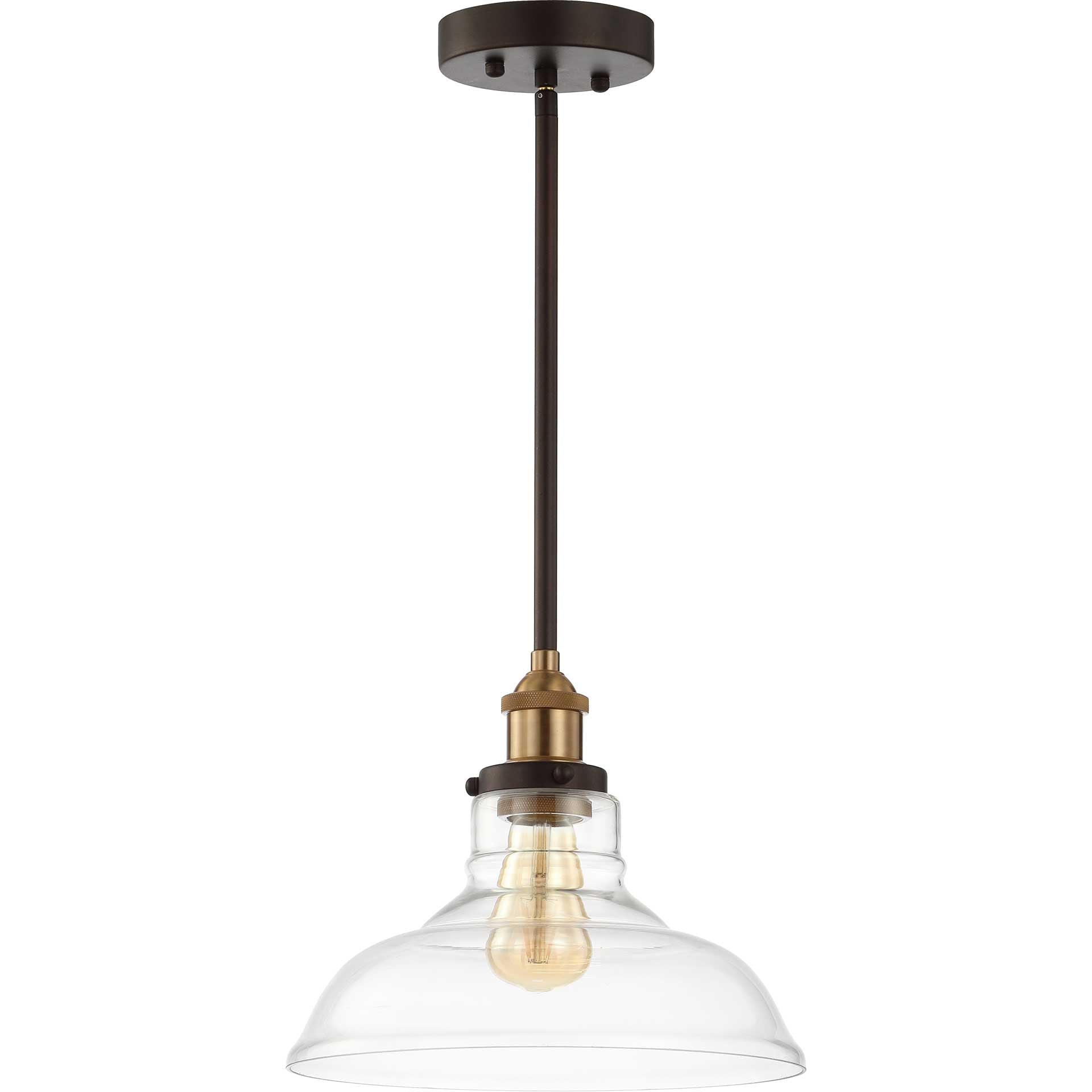 Safflower Pendant Dark Gray/Brass Gold