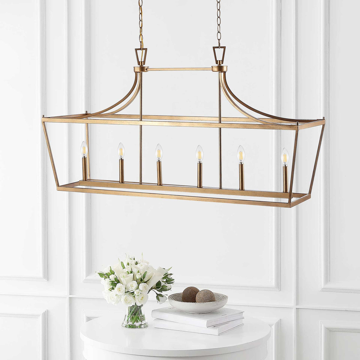 Arverne 6 Light Pendant Gold Painted