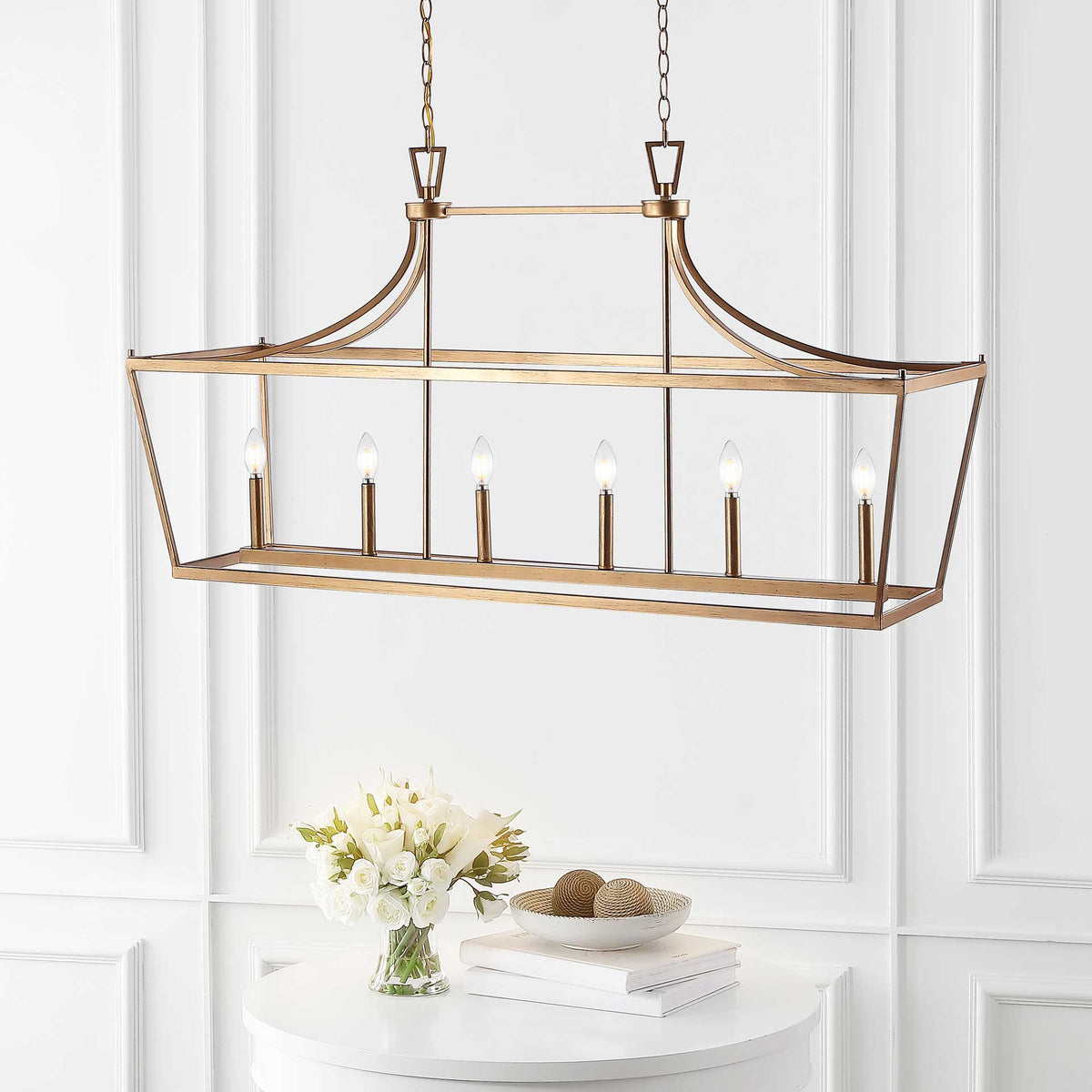 Arverne 6 Light Pendant Gold Painted