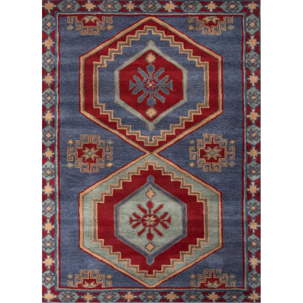 Preston Jameson Blue/Red Area Rug