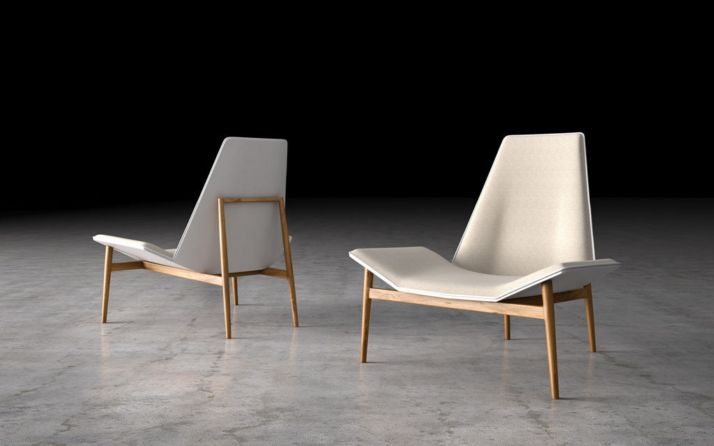 Kent Lounge Chair Raw Linen/White/Teak