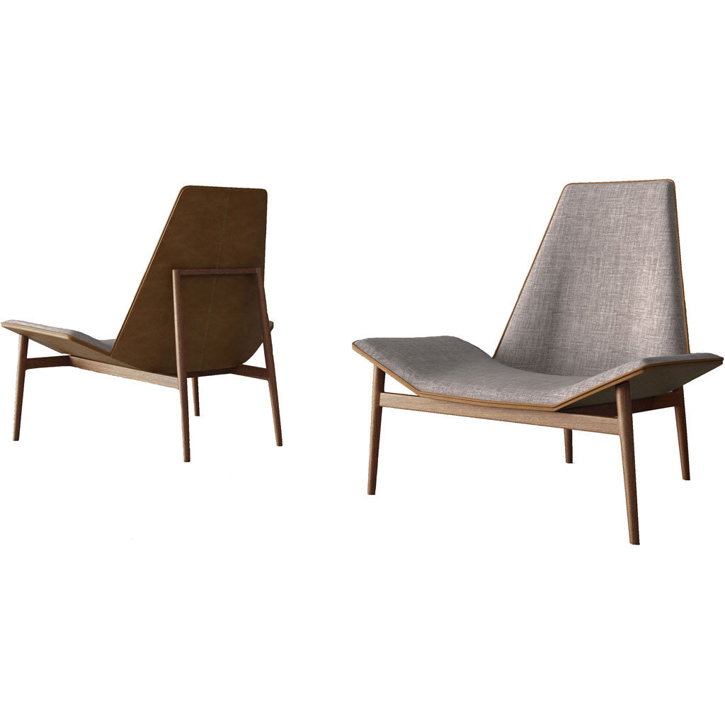 Kent Lounge Chair Gray Denim/Caramel/Dark Teak