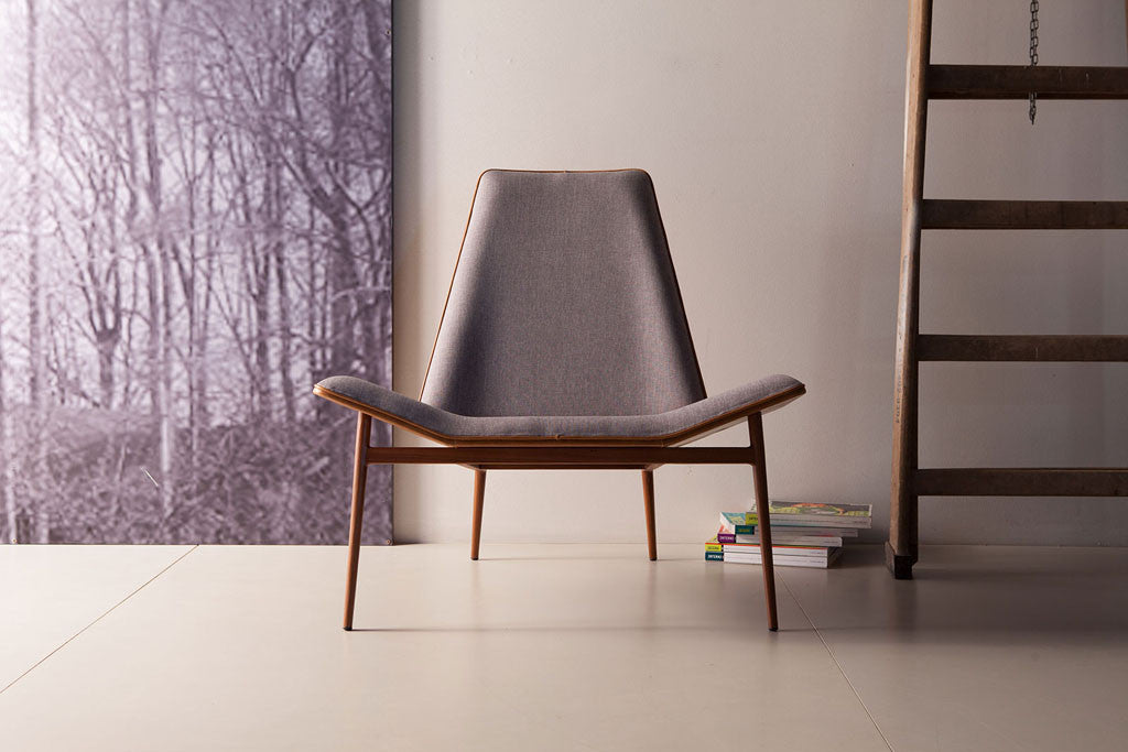 Kent Lounge Chair Gray Denim/Caramel/Dark Teak