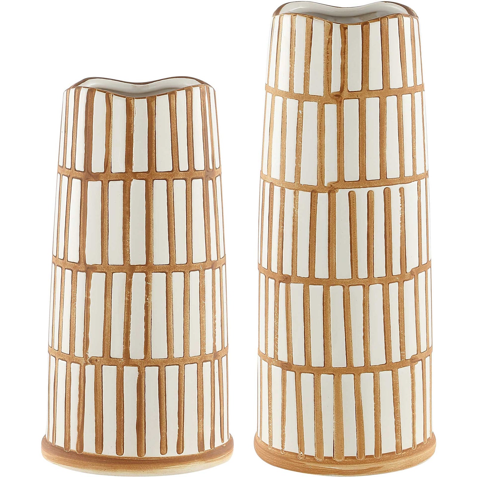 Kade Ceramic Vase Light Orange/Cream (Set of 2)