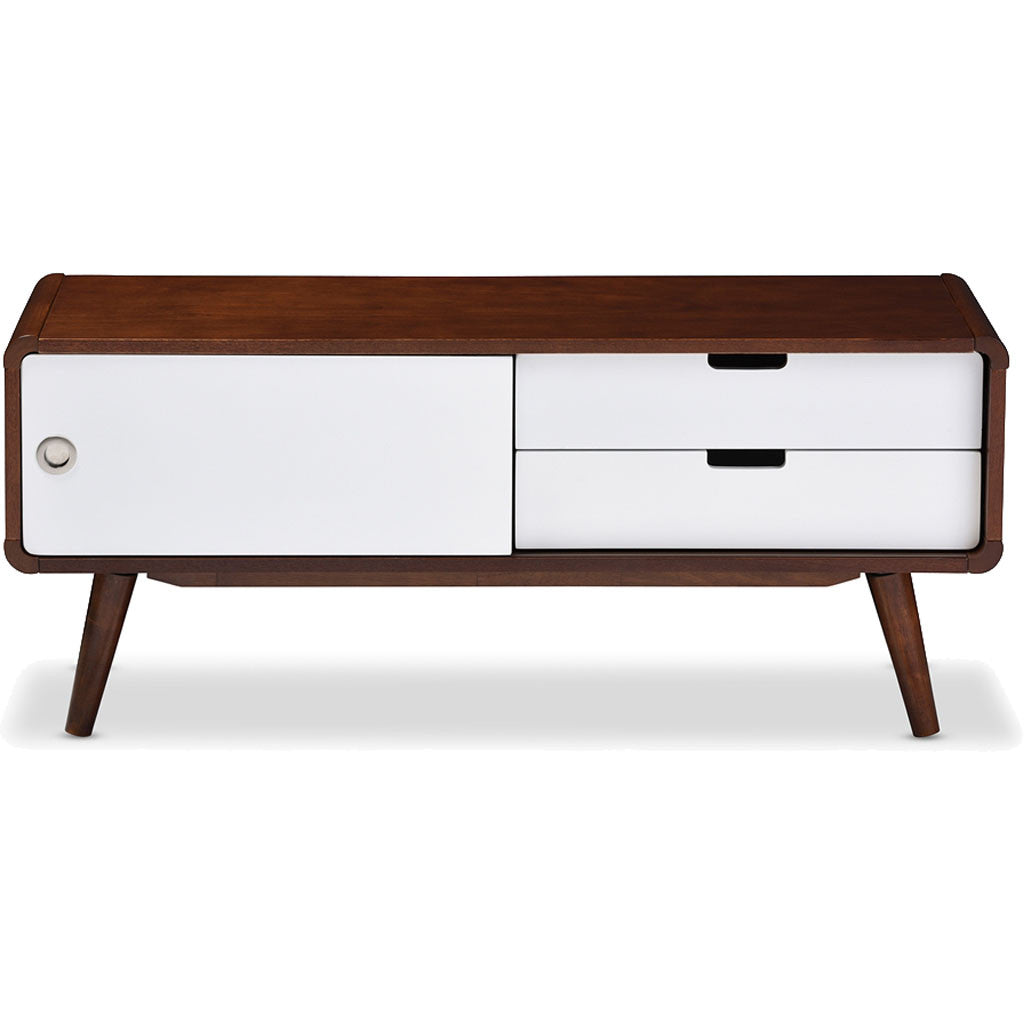Arthus TV Cabinet White/Walnut