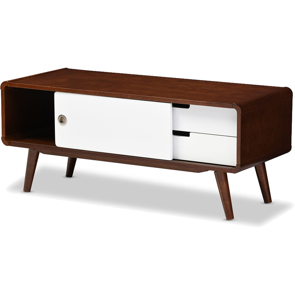 Arthus TV Cabinet White/Walnut