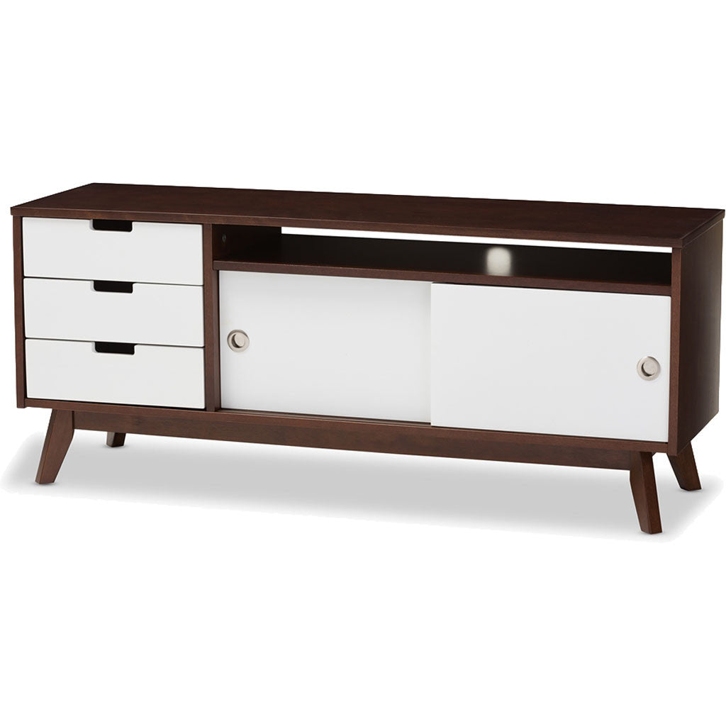 Alpha TV Cabinet White/Walnut