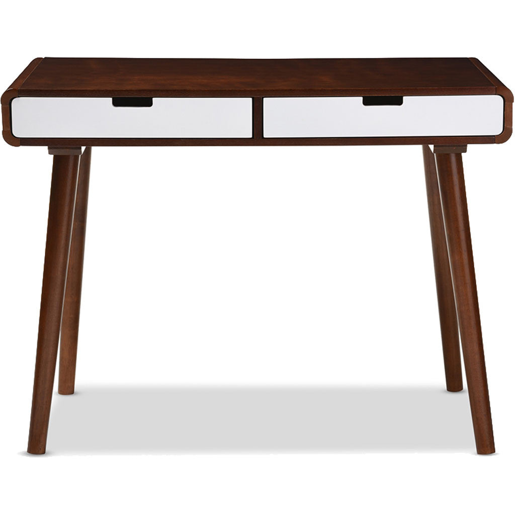 Chelsea Office Desk White/Walnut
