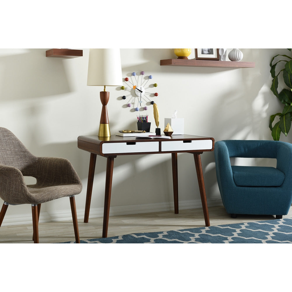 Chelsea Office Desk White/Walnut