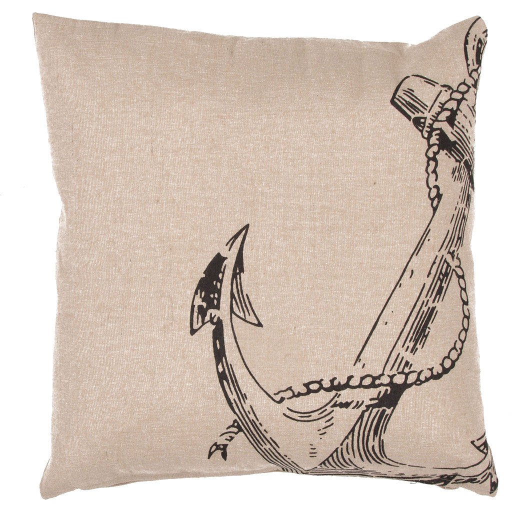 Rustique Anchor Pillow Marzipan/Pirate Black Pillow