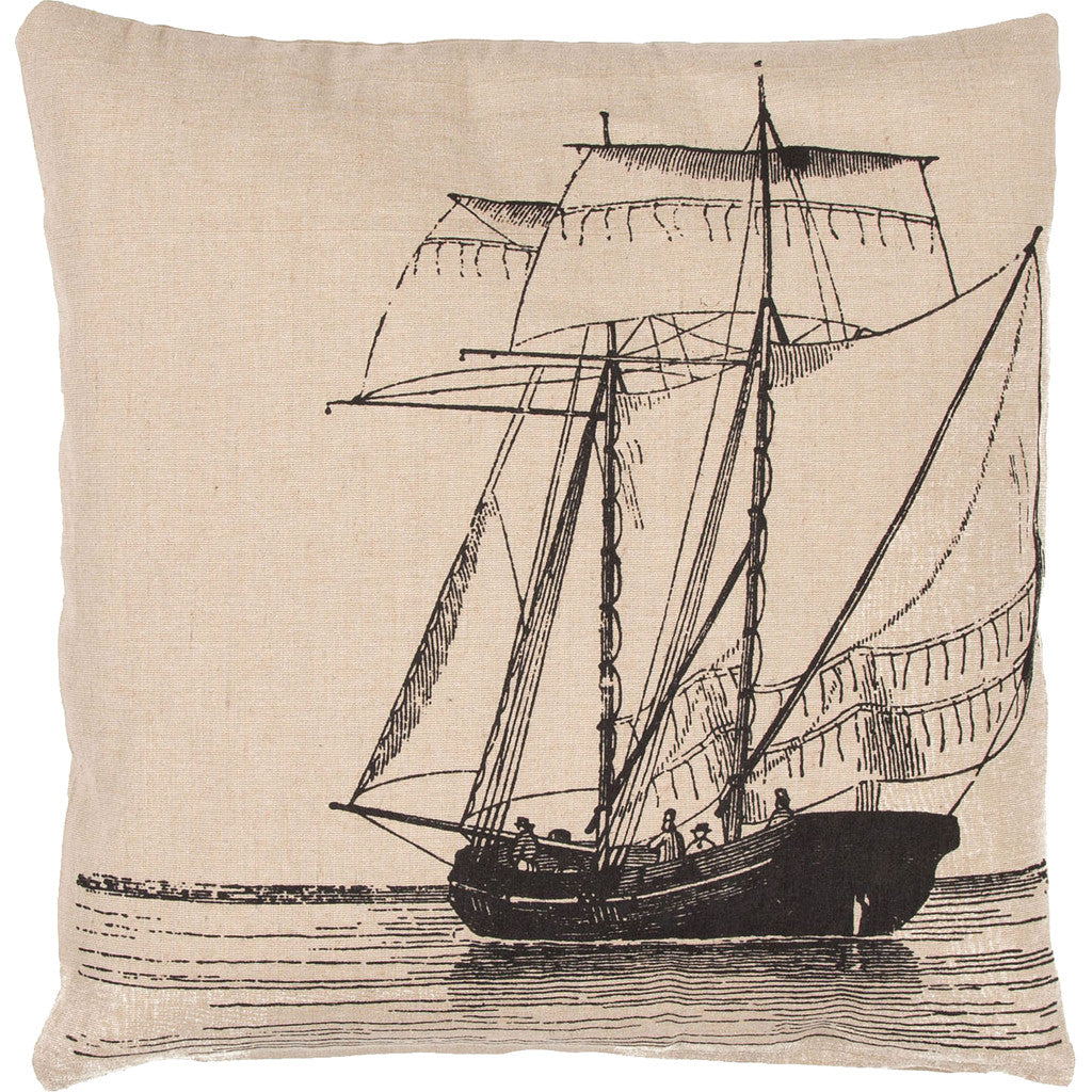 Rustique Boat Pillow Marzipan/Pirate Black Pillow