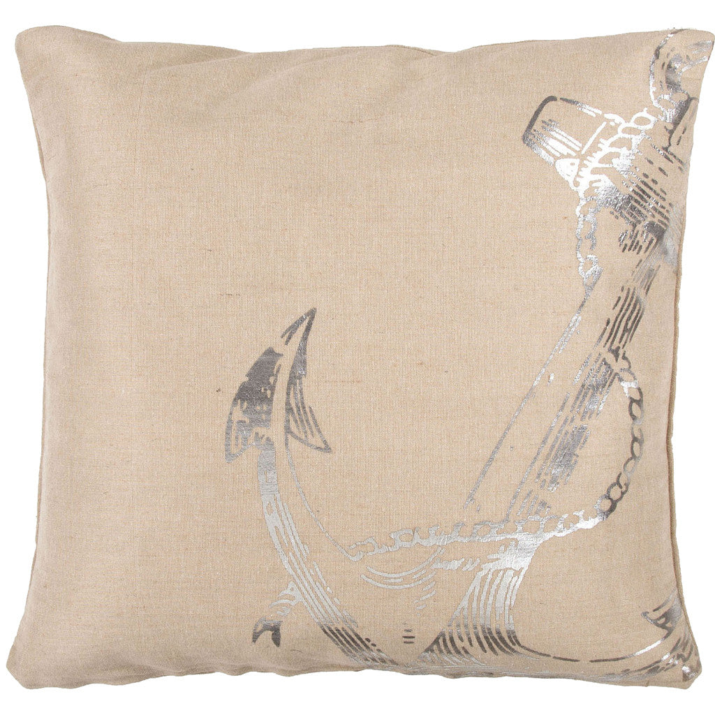 Rustique Anchor Pillow Marzipan/Silver Pillow