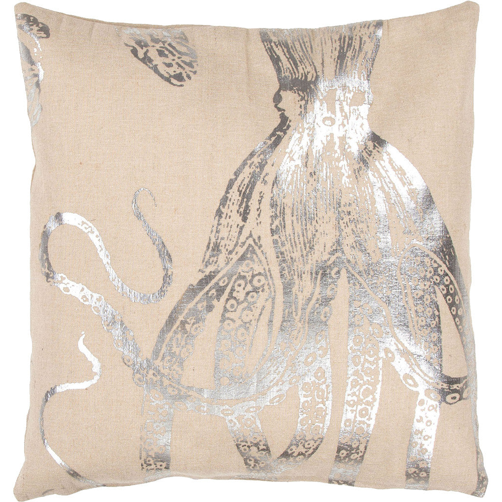 Rustique Octopus Pillow Marzipan/Silver Pillow