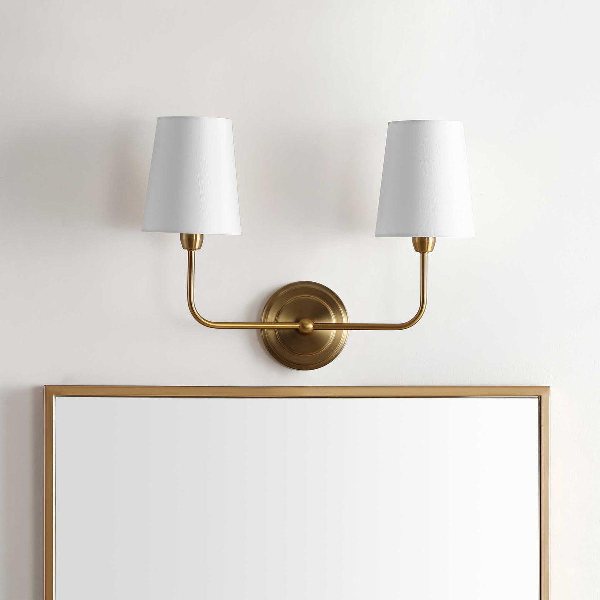 Ezequiel Two Light Wall Sconce Brass Gold