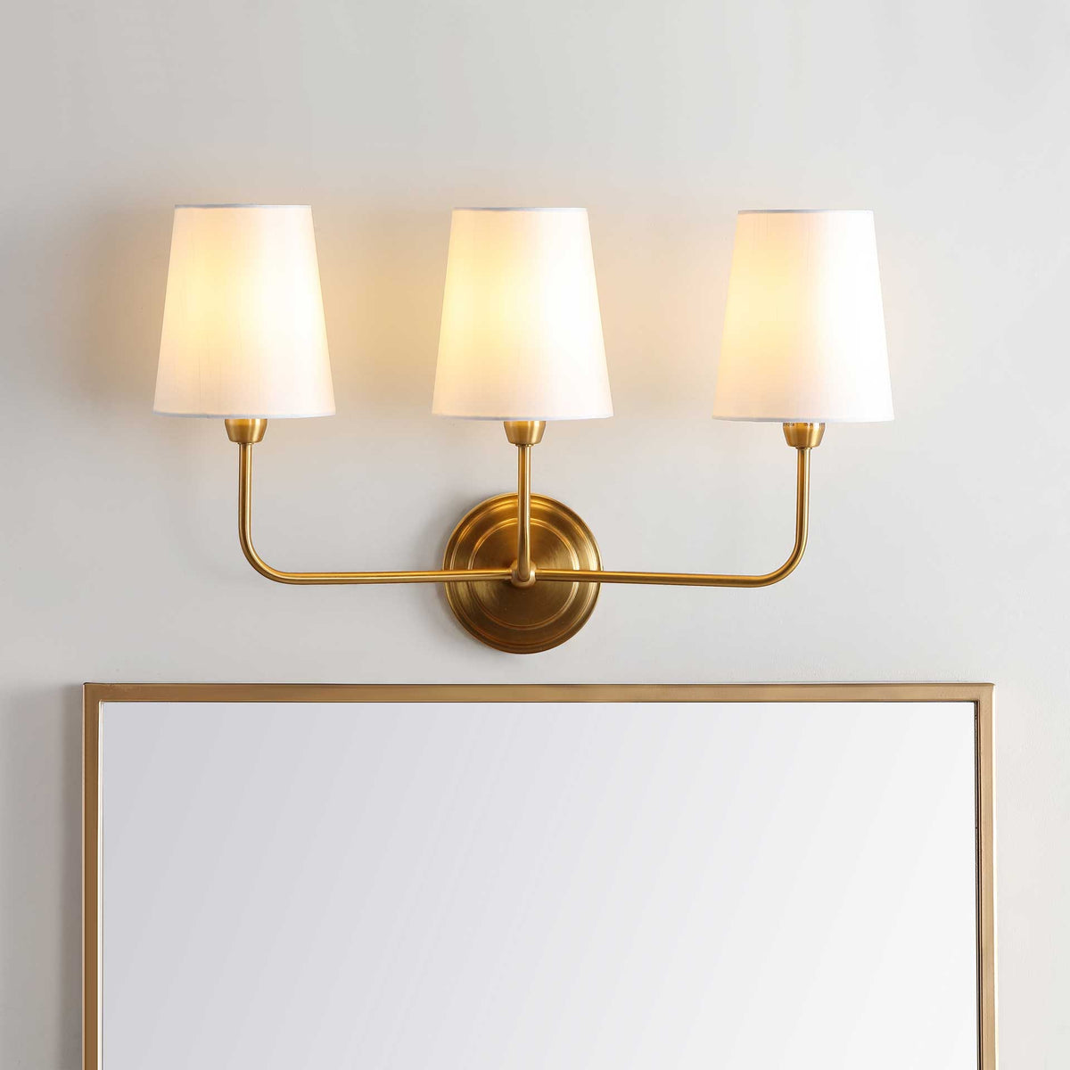 Saga Three Light Wall Sconce Brass Gold
