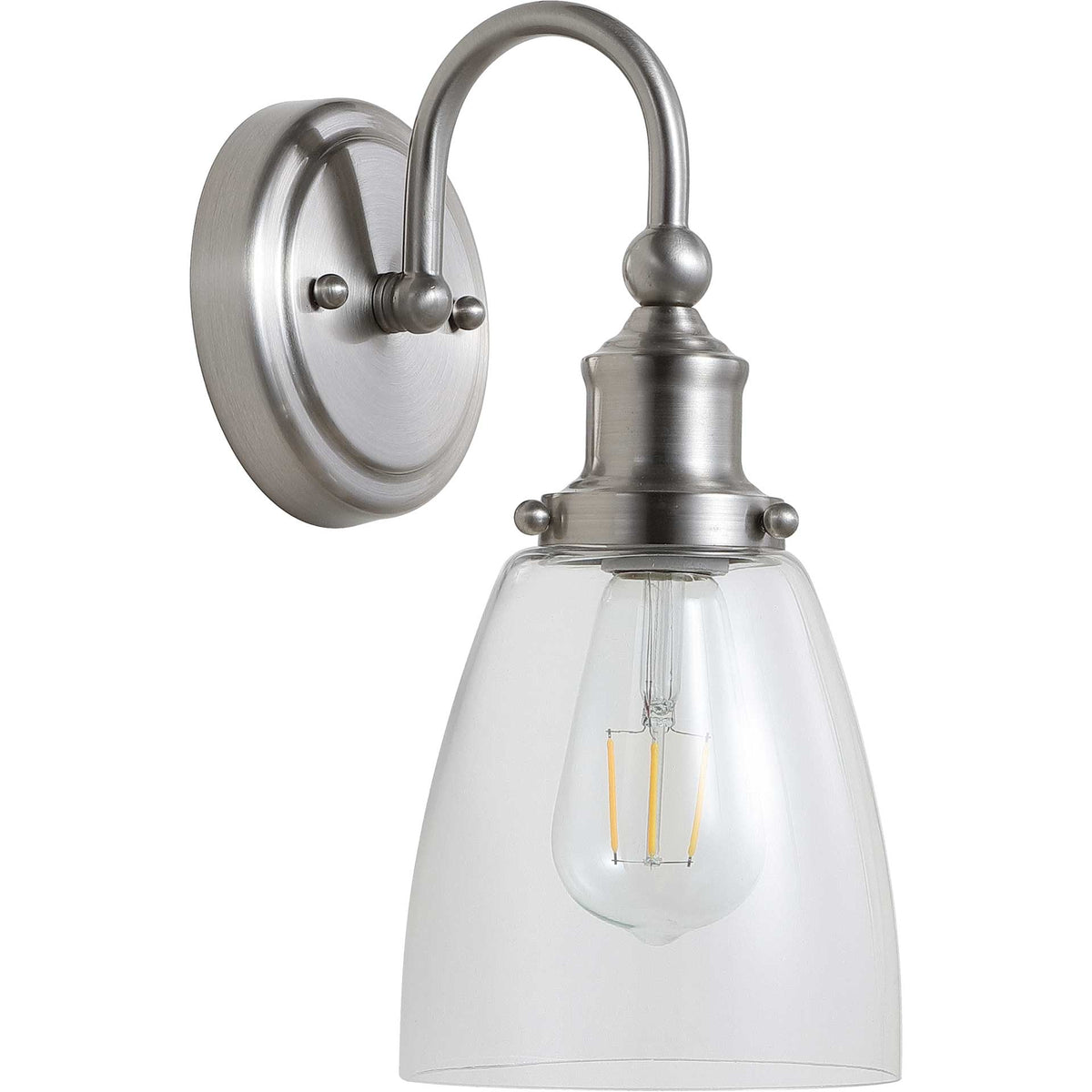 Darlene Bathroom Sconce Brush Nickel/Clear
