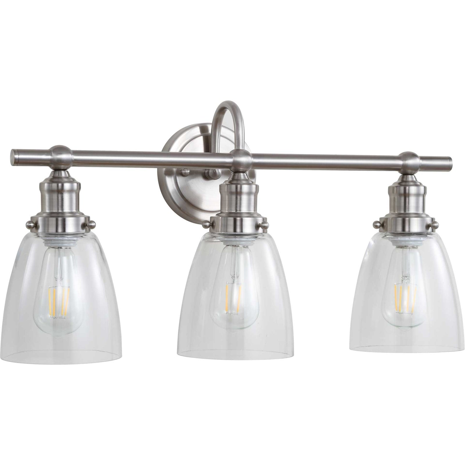 Dupree 3 Light Sconce Brush Nickel/Clear