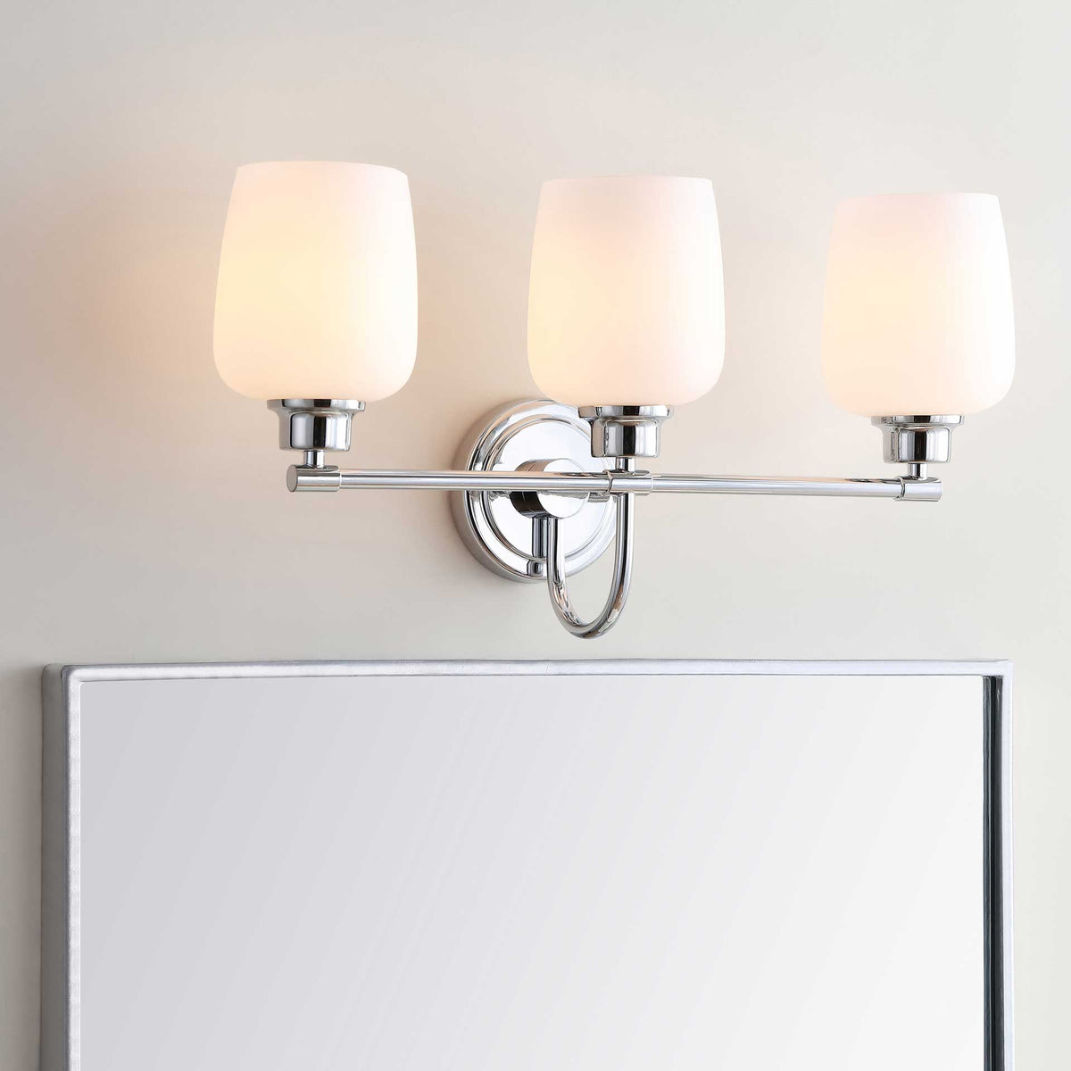 Leslie Three Light Bathroom Sconce Chrome