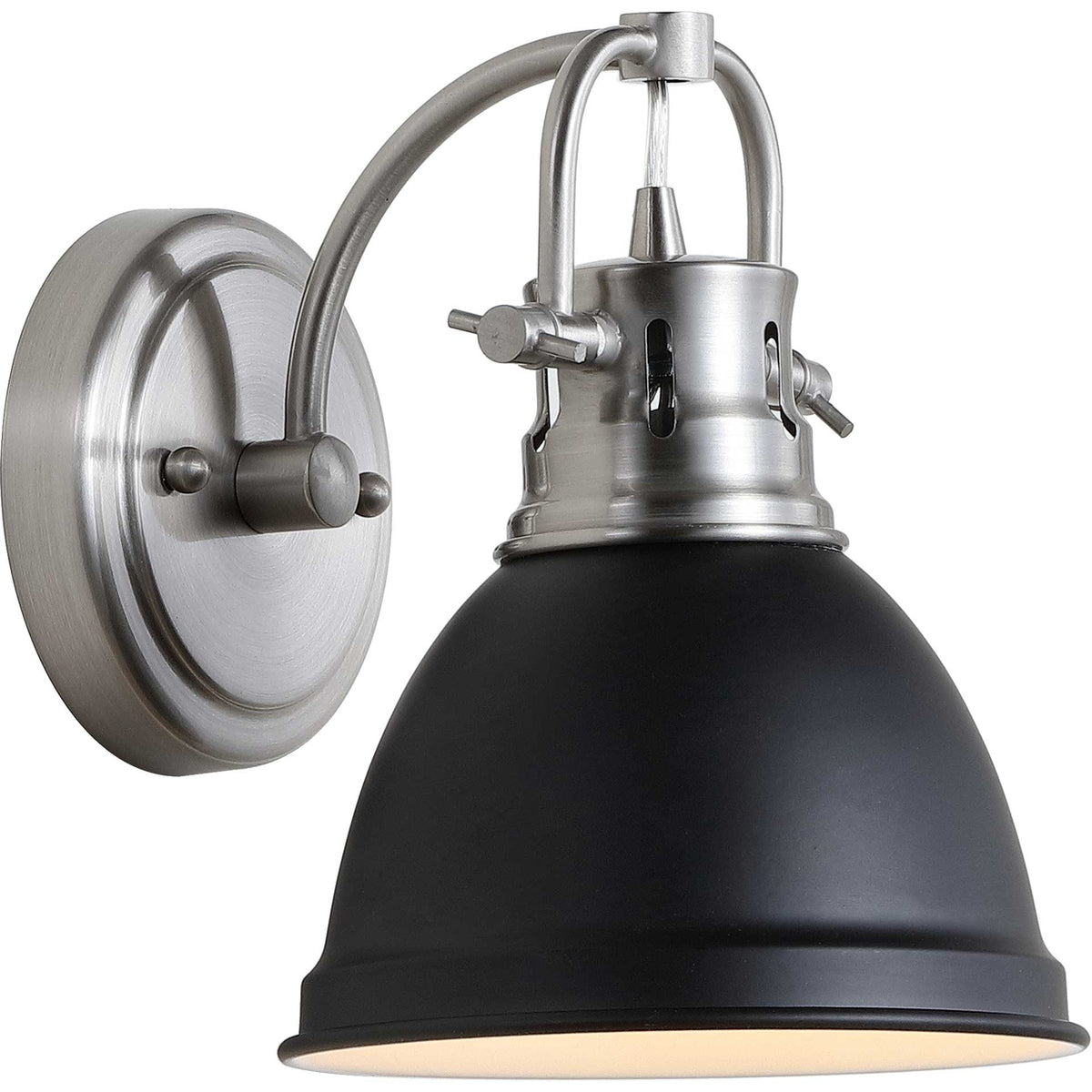 Landon Bathroom Sconce Brush Nickel/Black