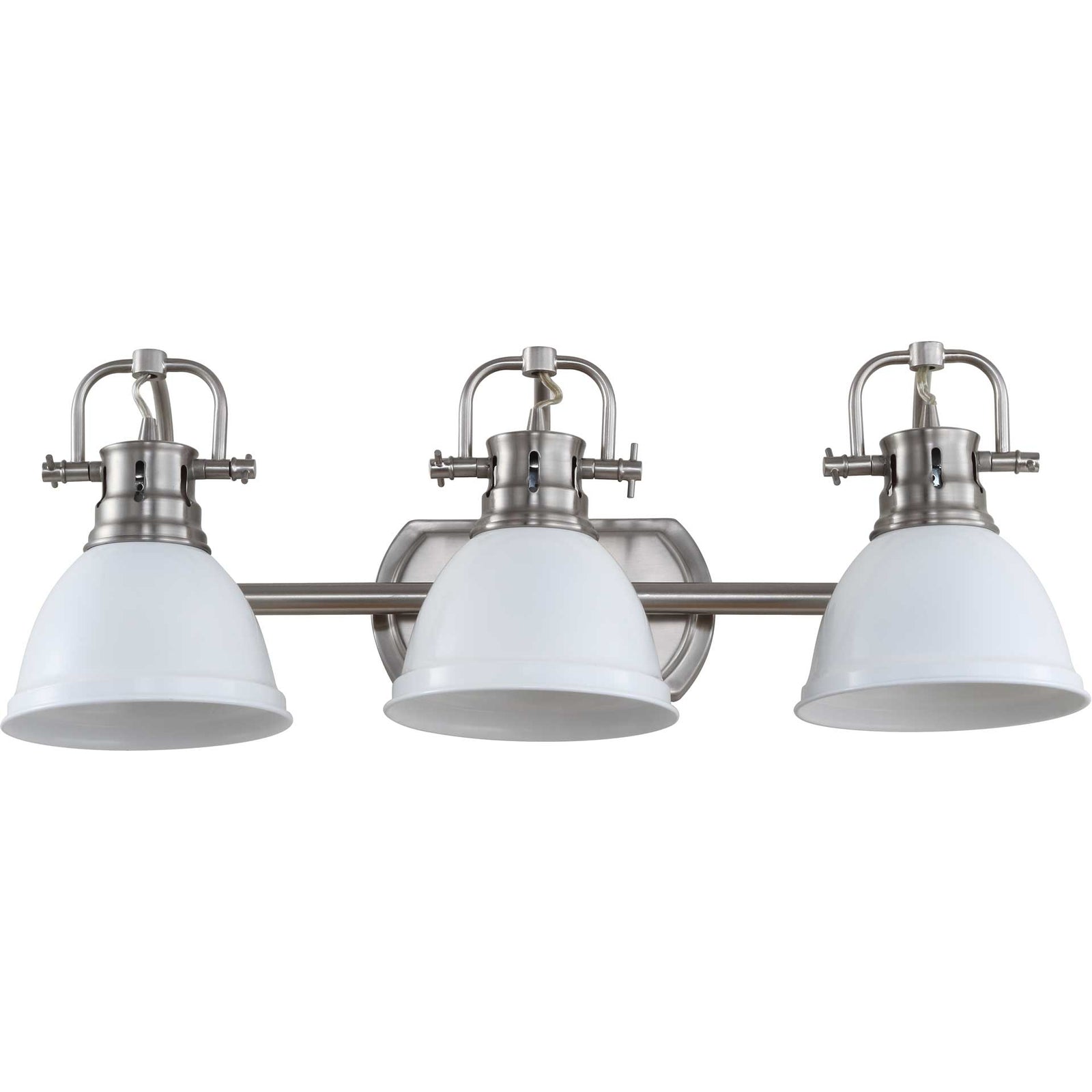 Rome 3 Light Sconce Brush Nickel/White