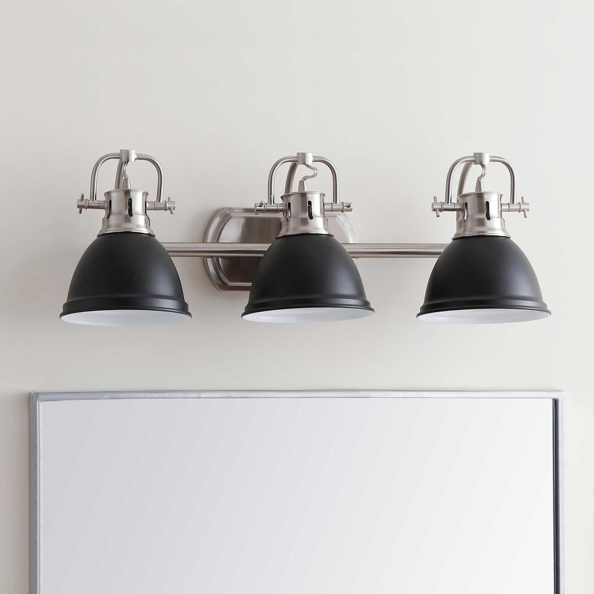 Rome 3 Light Sconce Brush Nickel/Black