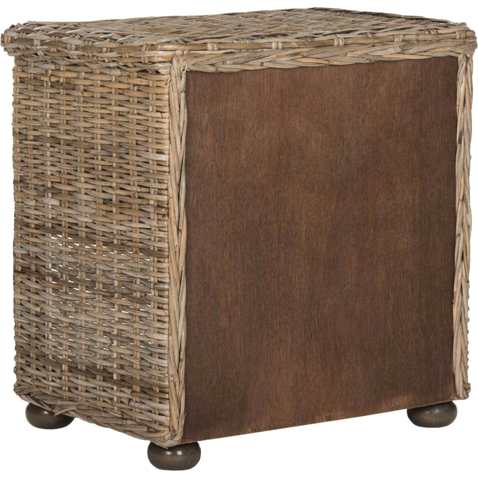 Lara Natural Gray Wicker Nightstand