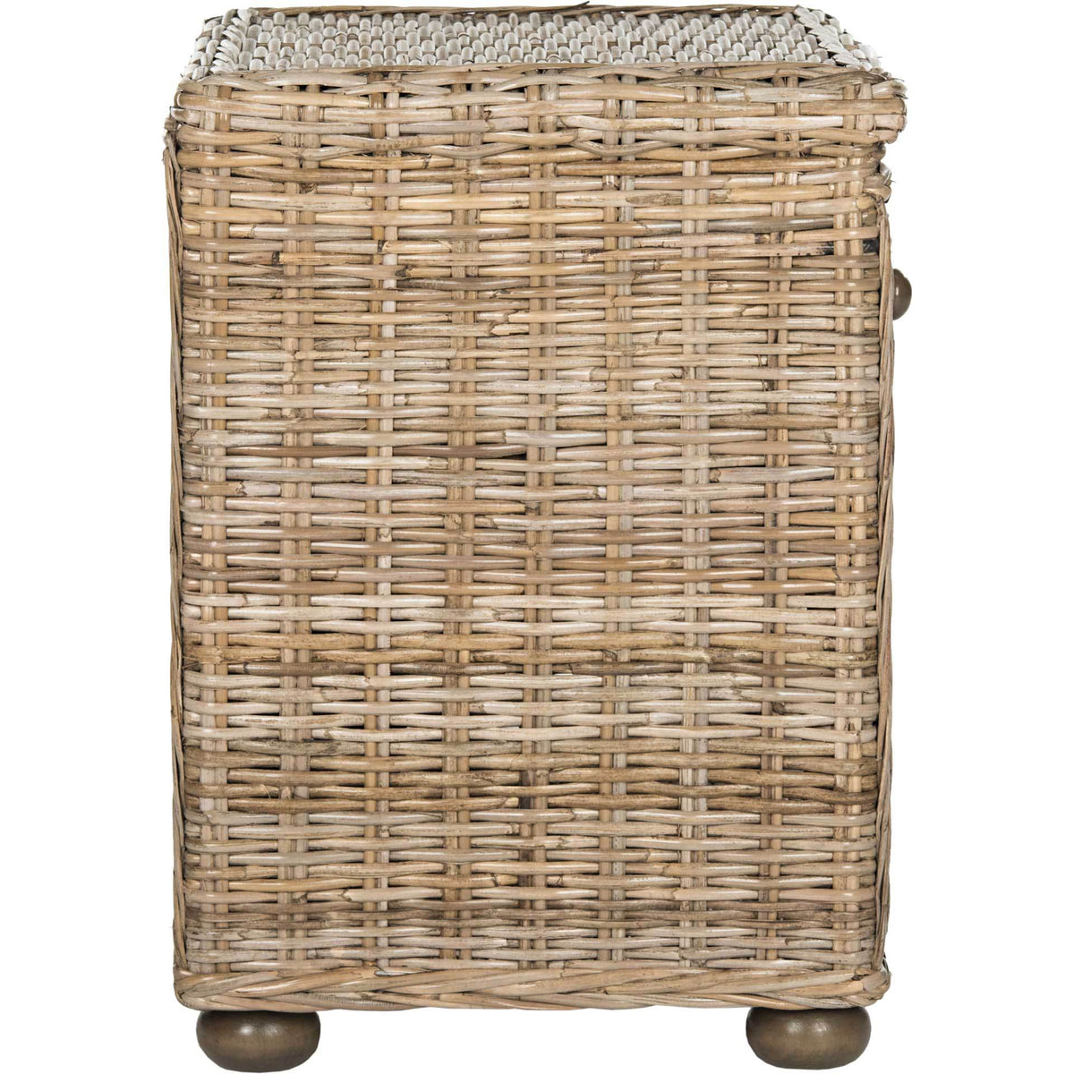 Lara Natural Gray Wicker Nightstand