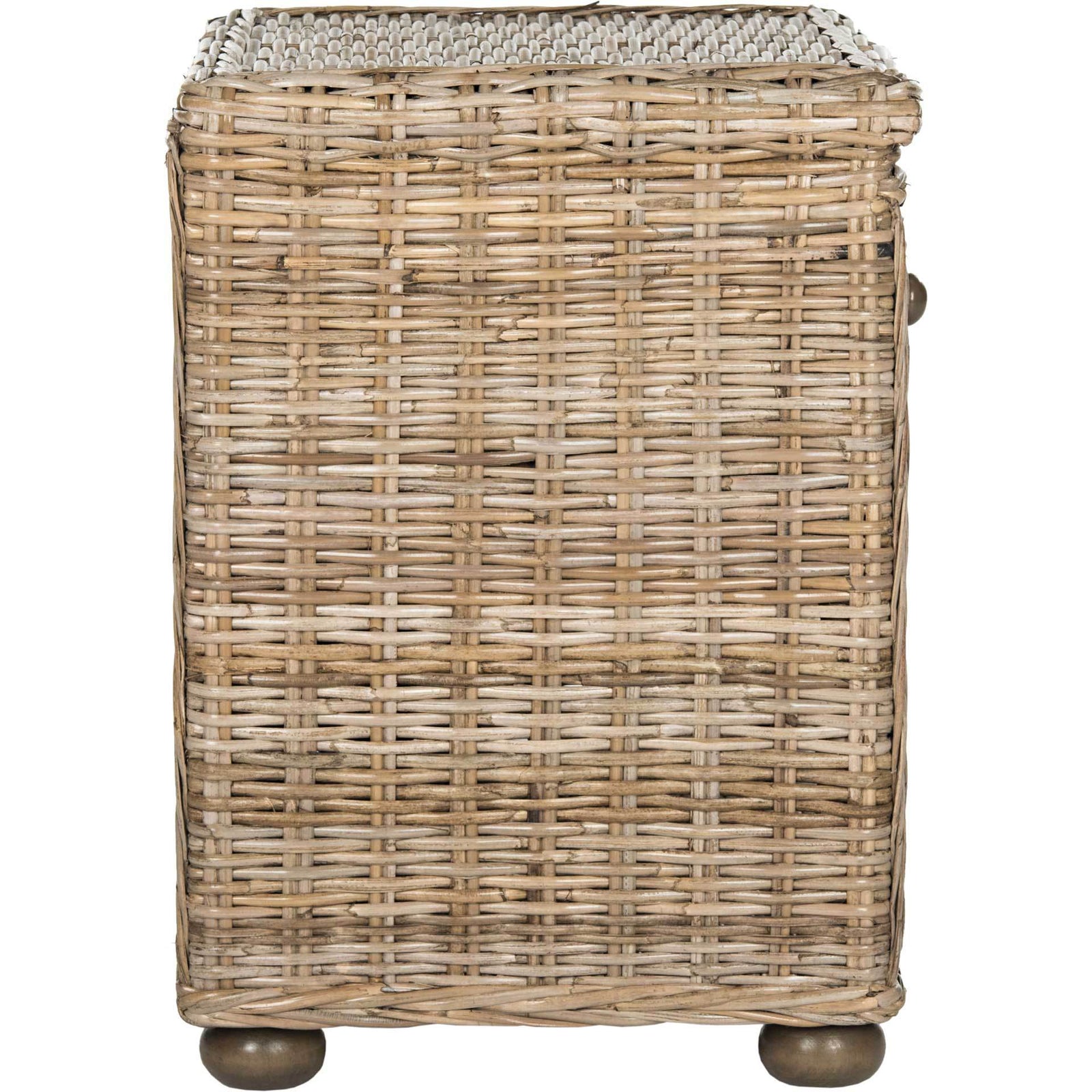 Lara Natural Gray Wicker Nightstand