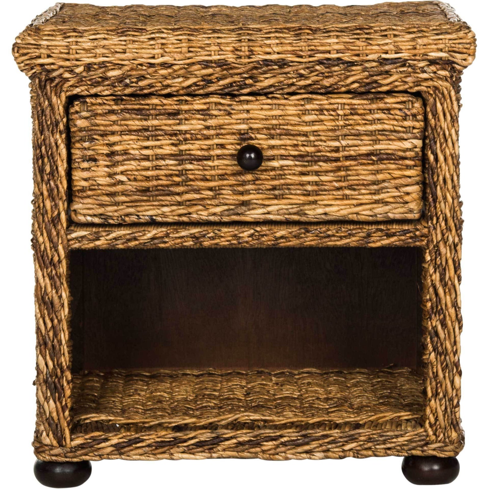 Macy Natural Brown Wicker Nightstand