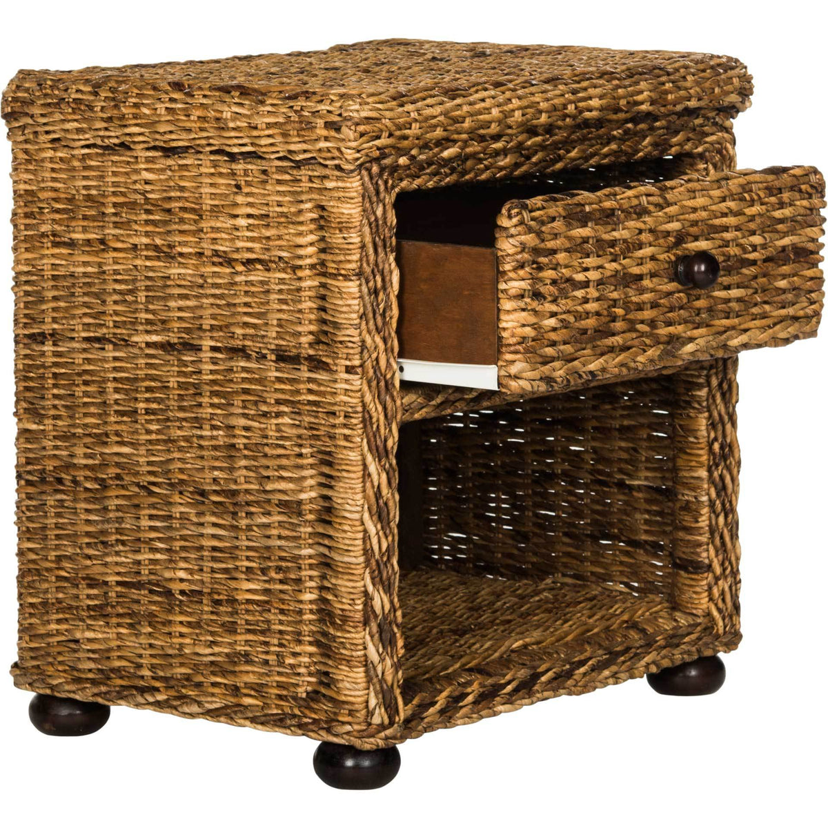 Macy Natural Brown Wicker Nightstand