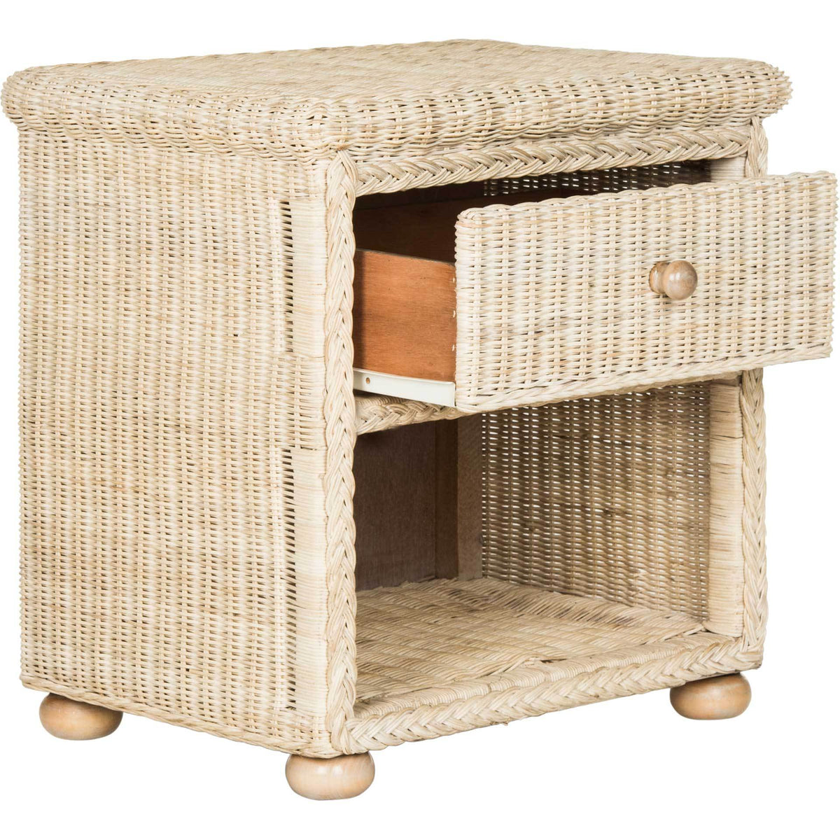 Addison Natural White Wash Wicker Nightstand
