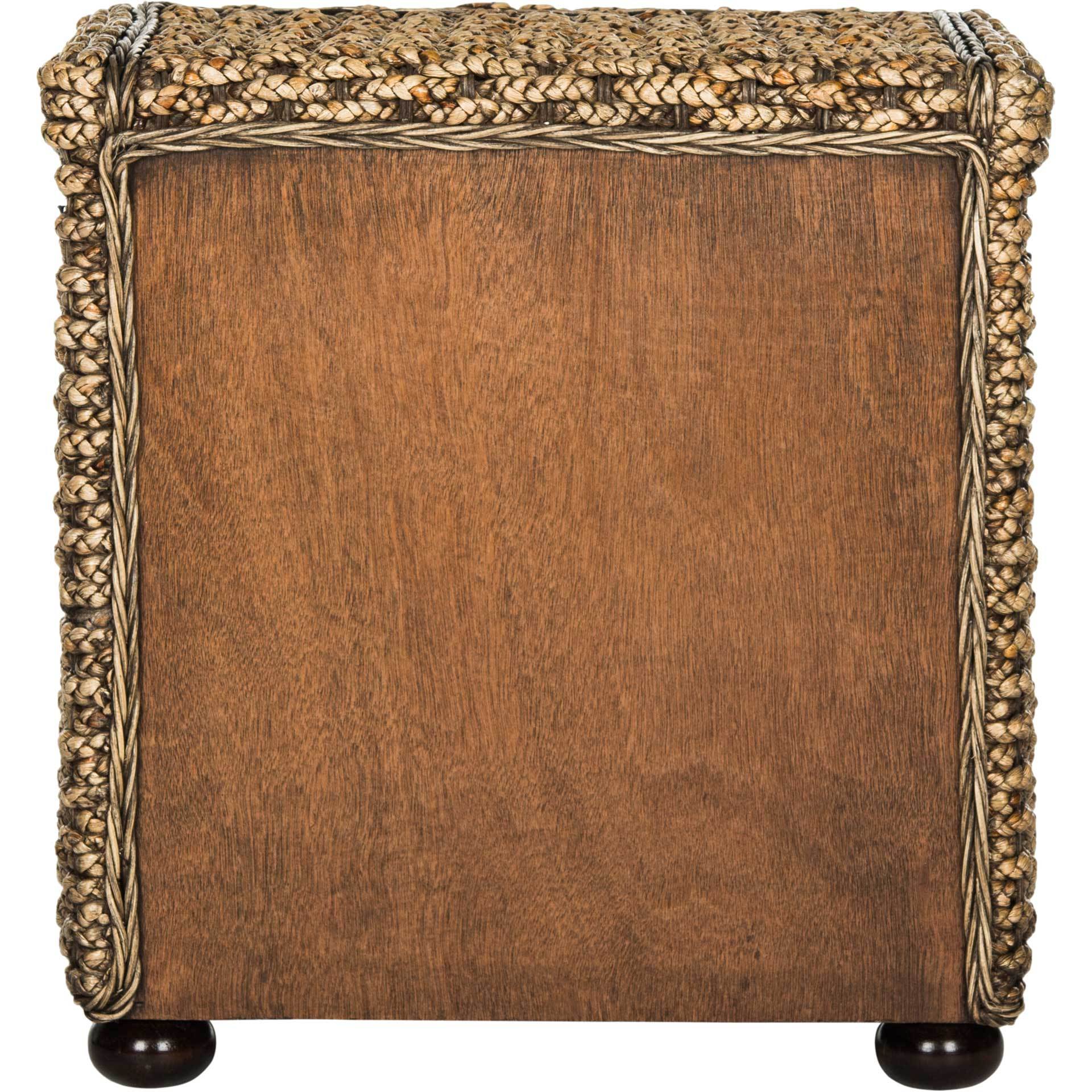 Mustafa Braided Brown Wash Wicker Nightstand
