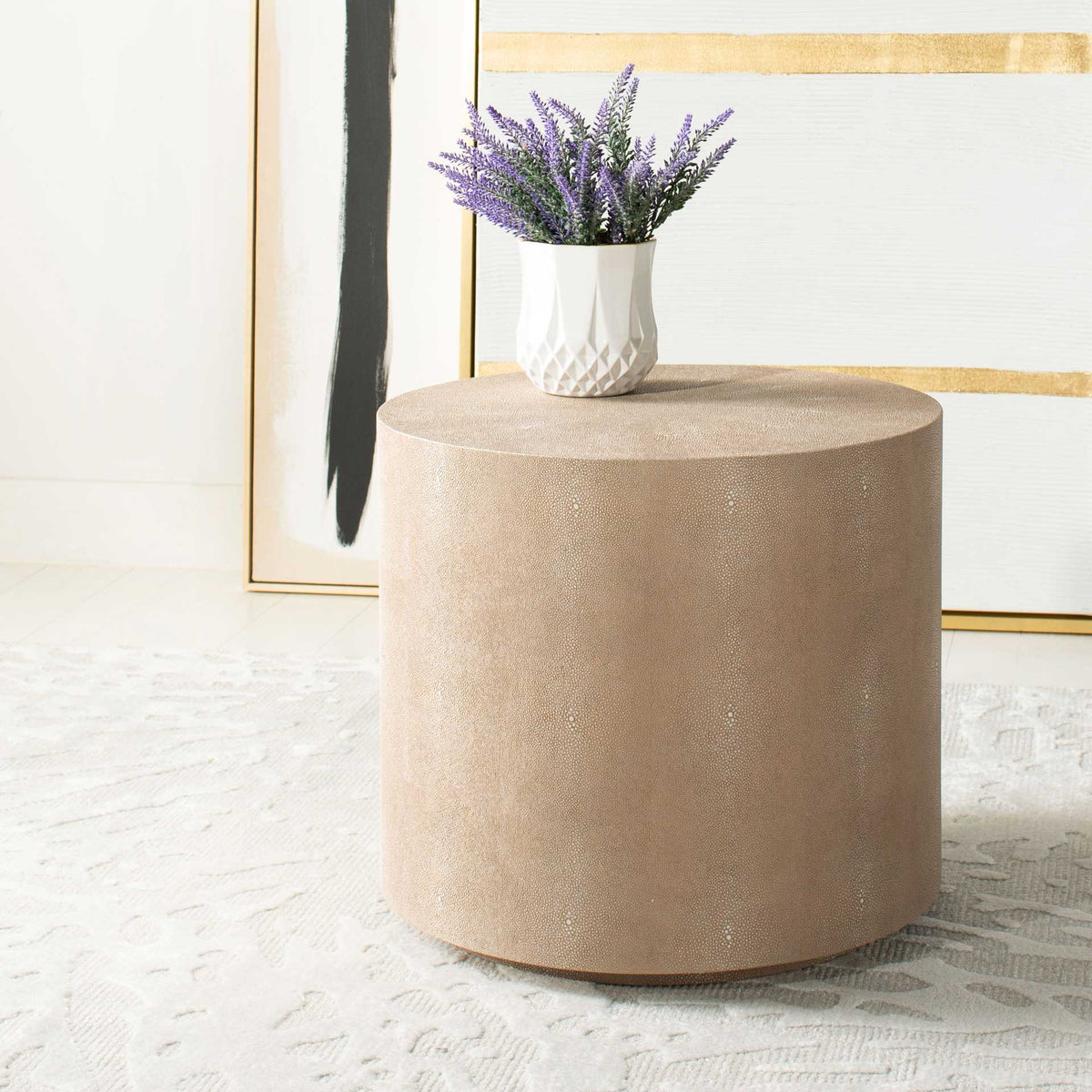 Digress Faux Shagreen End Table Natural
