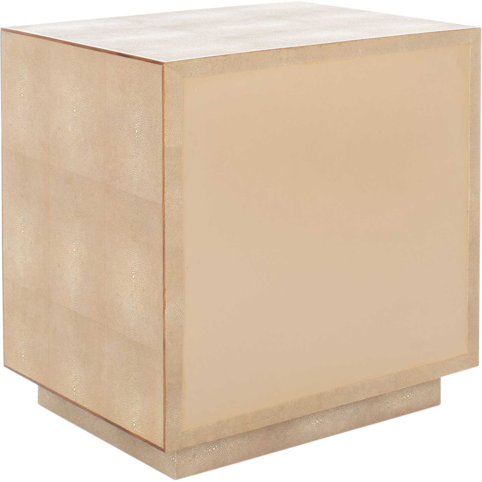 Malcolm Faux Shagreen Nightstand Beige